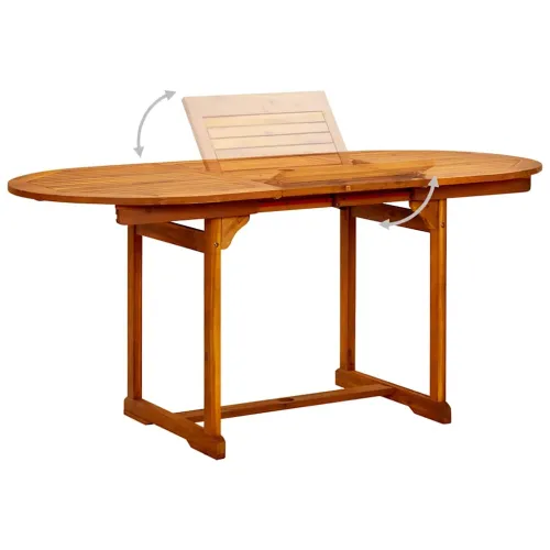 Vrtni stol - Blagovaonski stol (120-170) x 80 x 75 cm od drva bagrema - 170 x 80 x 75 cm Ovalno Cijena