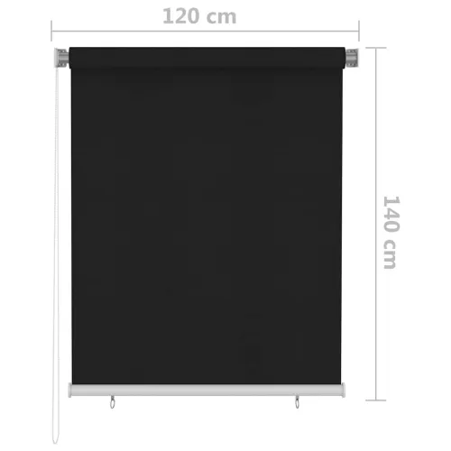 Vanjska rolo zavjesa 125 (Š) x 140 (V) cm Crna - Crna 120 x 140 cm Cijena