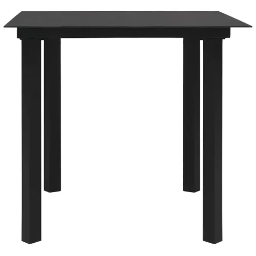 Vrtna garnitura - 5-dijelni vrtni blagovaonski set od poliratana i stakla - Crna Dužina stola 80 cm 4 Cijena