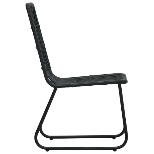Vrtna garnitura - 5-dijelni vrtni blagovaonski set od poliratana i stakla - Crna Dužina stola 80 cm 4 Cijena