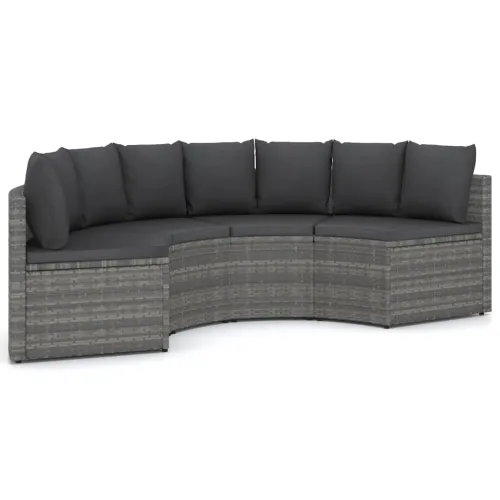 Vrtna garnitura - 4-dijelni set vrtnih sofa od poliratana s jastucima sivi - Siva 4 Cijena