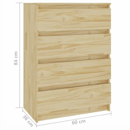 Bočni ormarić 60 x 36 x 84 cm od masivne borovine - Prirodna 1 Cijena