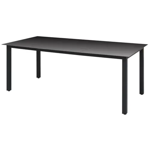 Vrtna garnitura - 7-dijelni vrtni blagovaonski set od poliratana s jastucima crni - Crna Dužina stola 190 cm 6 Cijena