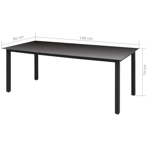 Vrtna garnitura - 9-dijelni vrtni blagovaonski set od poliratana s jastucima crni - Siva Dužina stola 190 cm 8 Cijena