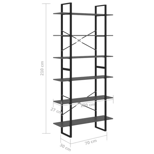 Visoki ormarić sivi 100 x 30 x 210 cm od masivne borovine - Siva 1 210 cm Masivna borovina Cijena