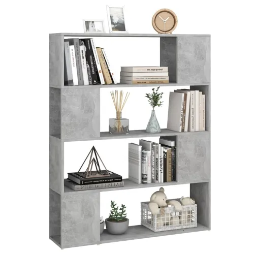 Ormarić za knjige / Paravan - Sobna pregrada boja betona 100x24x124 cm - Beton siva 100 x 24 x 124 cm Cijena