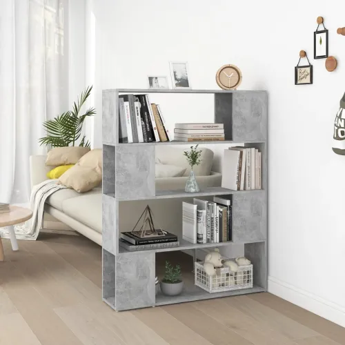 Ormarić za knjige / Paravan - Sobna pregrada boja betona 100x24x124 cm - Beton siva 100 x 24 x 124 cm Cijena