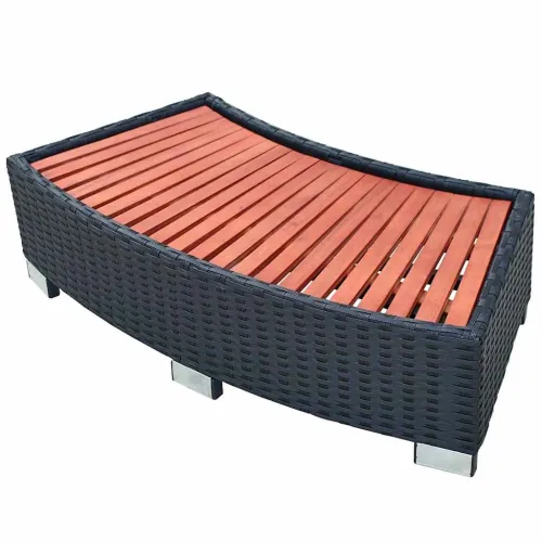 Stepenica za vruću kupku od poliratana 92 x 45 x 25 cm crna - Crna 1 Cijena