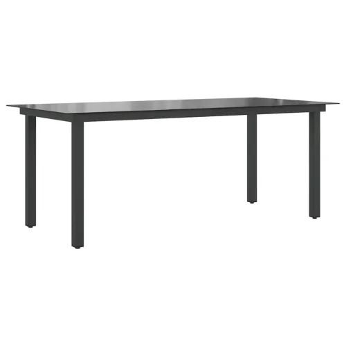 Vrtni stol crni 190 x 90 x 74 cm aluminijum i staklo - 190 x 90 cm Cijena