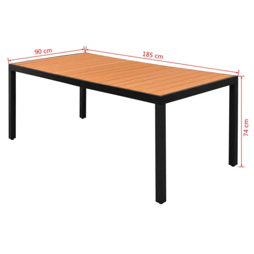 Vrtni stol smeđi 185 x 90 x 74 cm aluminijum i WPC - Smeđa 185 x 90 cm 1 Cijena