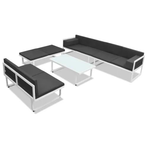 5-dijelna vrtna garnitura od aluminija i tekstilena crna Cijena
