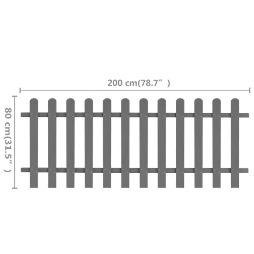 Ograda od kolaca WPC 200 x 80 cm - Siva 80 cm 1 Cijena