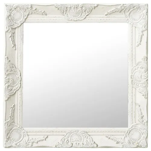 Zidno ogledalo u baroknom stilu 50 x 50 cm bijelo - Bijela 50 x 50 cm Cijena