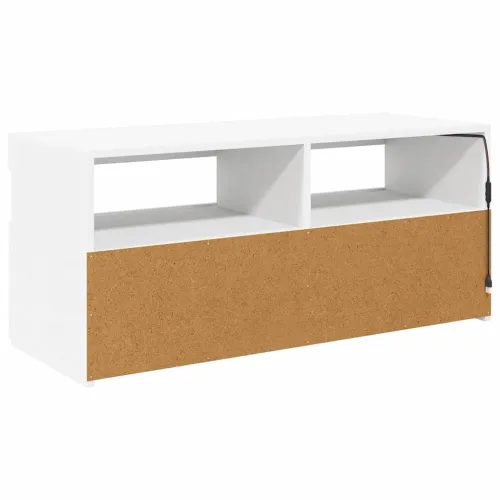 TV ormarić s LED svjetlima bijeli 90x35x40 cm - Bijela 1 90 cm Bijela Cijena