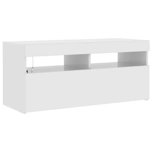 TV ormarić s LED svjetlima visoki sjaj bijeli 90x35x40 cm - Visoko sjajno bijela 1 90 cm Visoko sjajno bijela Cijena