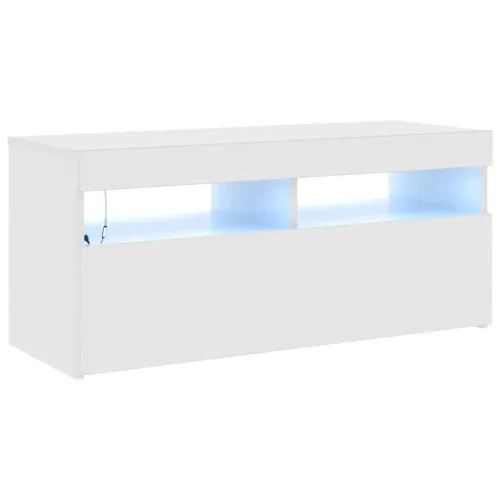 TV ormarić s LED svjetlima visoki sjaj bijeli 90x35x40 cm - Visoko sjajno bijela 1 90 cm Visoko sjajno bijela Cijena