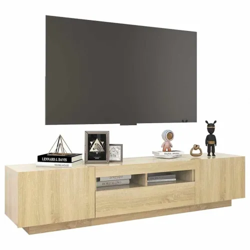 TV ormarić s LED svjetlima boja hrasta sonome 180 x 35 x 40 cm - Sonoma hrast Cijena