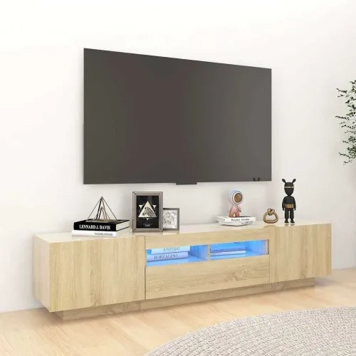 TV ormarić s LED svjetlima boja hrasta sonome 180 x 35 x 40 cm - Sonoma hrast Cijena