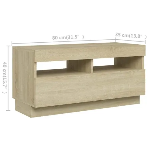 TV ormarić s LED svjetlima boja hrasta sonome 180 x 35 x 40 cm - Sonoma hrast Cijena