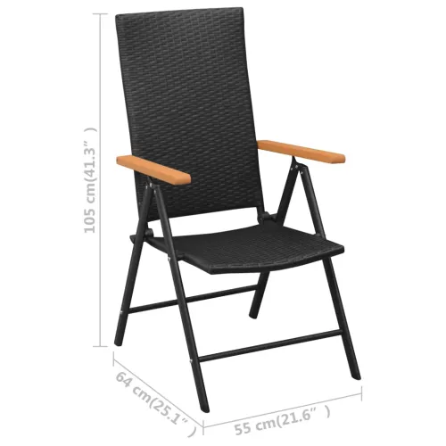 Vrtna garnitura - 5-dijelni vrtni blagovaonski set crno-smeđi - Dužina stola 150 cm 4 Cijena
