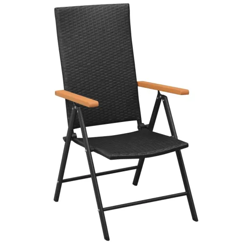Vrtna garnitura - 5-dijelni vrtni blagovaonski set crno-smeđi - Dužina stola 150 cm 4 Cijena