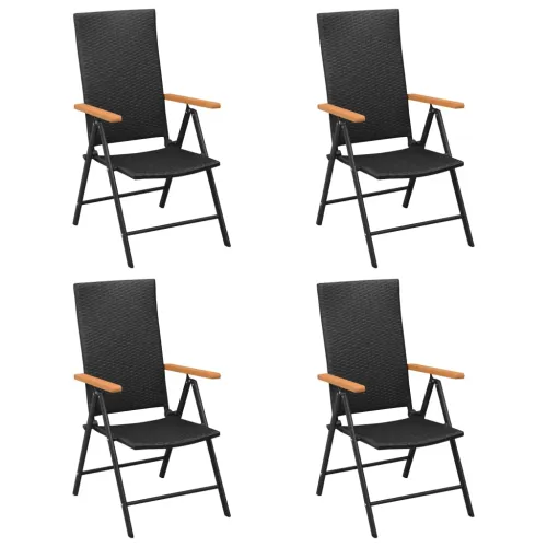 Vrtna garnitura - 5-dijelni vrtni blagovaonski set crno-smeđi - Dužina stola 150 cm 4 Cijena