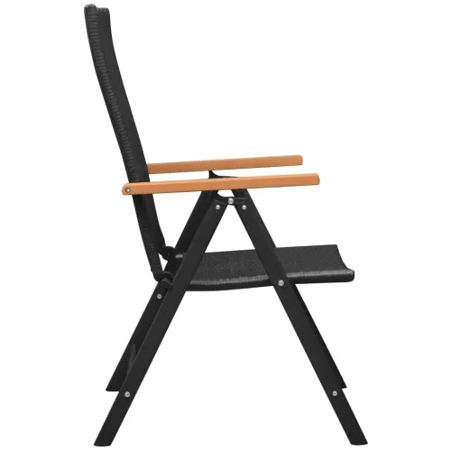 Vrtna garnitura - 7-dijelni vrtni blagovaonski set crno-smeđi - Dužina stola 150 cm 6 Cijena
