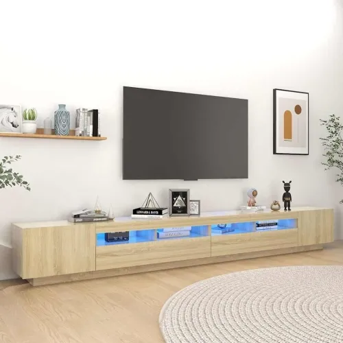TV ormarić s LED svjetlima boja hrasta sonome 300 x 35 x 40 cm - Sonoma hrast Cijena