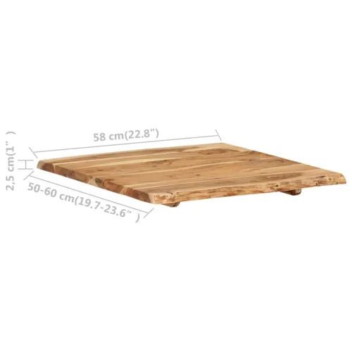Stolna ploča od masivnog bagremovog drva 58 x (50-60) x 2,5 cm - 58 x 60 x 2.5 cm Cijena