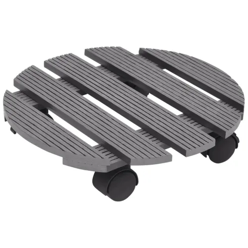 Kolica za biljke 2 kom siva Ø 30 x 7,5 cm WPC - Siva 2 Okruglo Siva Cijena