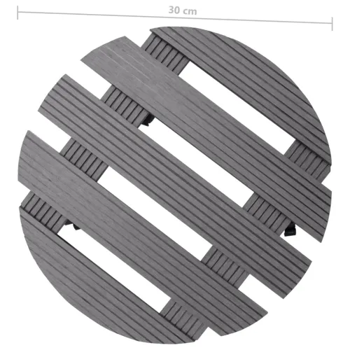 Kolica za biljke 2 kom siva Ø 30 x 7,5 cm WPC - Siva 2 Okruglo Siva Cijena