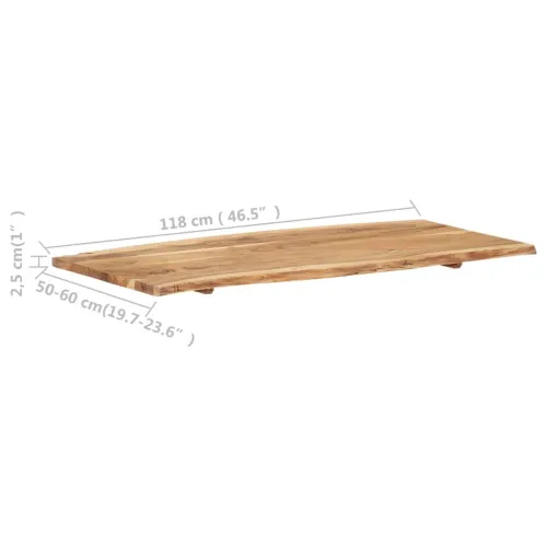 Stolna ploča od masivnog bagremovog drva 118 x (50-60) x 2,5 cm - 118 x 60 x 2.5 cm Cijena