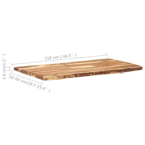 Stolna ploča od masivnog bagremovog drva 118 x (50-60) x 3,8 cm - 118 x 60 x 3.8 cm Cijena