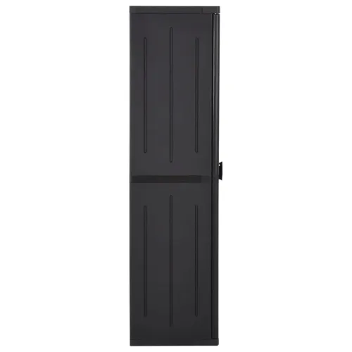 Vrtni ormarić za pohranu crni 65 x 45 x 172 cm PP ratan - Crna 1 1 držač za metle i 4 police 1 Cijena