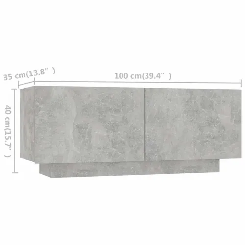 TV ormarić s LED svjetlima siva boja betona 200 x 35 x 40 cm - Beton siva Cijena