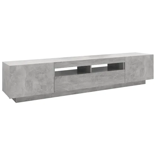 TV ormarić s LED svjetlima siva boja betona 200 x 35 x 40 cm - Beton siva Cijena