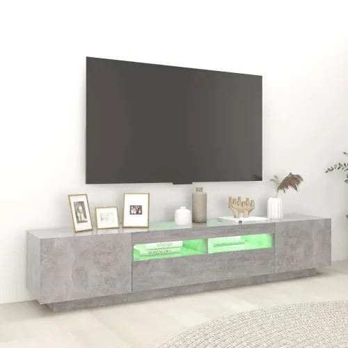 TV ormarić s LED svjetlima siva boja betona 200 x 35 x 40 cm - Beton siva Cijena