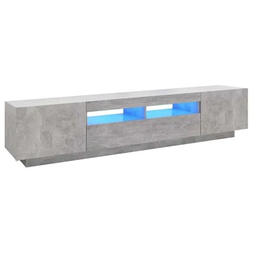 TV ormarić s LED svjetlima siva boja betona 200 x 35 x 40 cm - Beton siva Cijena