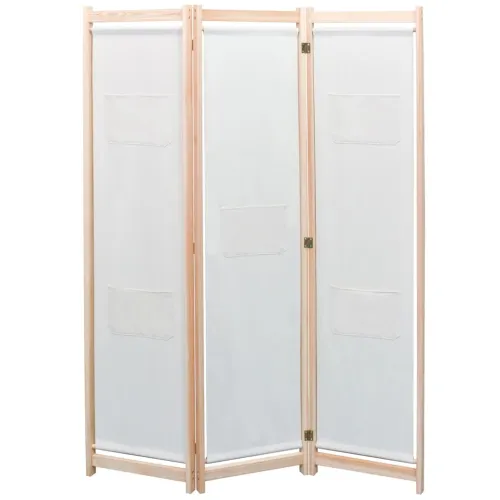 Paravan - Sobna pregrada s 3 panela od tkanine 120 x 170 x 4 cm krem - Krema 3 1 Cijena