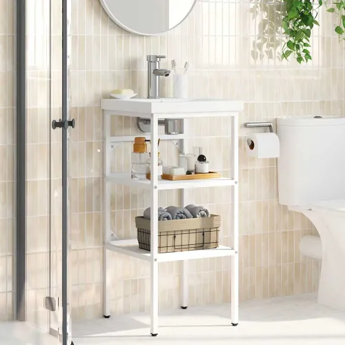 Okvir za kupaonski Lavabo - Umivaonik bijeli 40 x 38 x 83 cm željezni - Bijela 40 x 38 x 83 cm Cijena