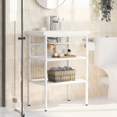 Okvir za kupaonski Lavabo - Umivaonik bijeli 59 x 38 x 83 cm željezni - Bijela 59 x 38 x 83 cm Cijena