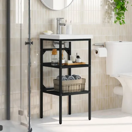 Okvir za kupaonski Lavabo - Umivaonik crni 40 x 38 x 83 cm željezni - Crna 40 x 38 x 83 cm Cijena