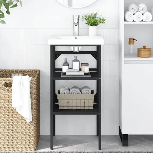 Okvir za kupaonski Lavabo - Umivaonik crni 40 x 38 x 83 cm željezni - Crna 40 x 38 x 83 cm Cijena