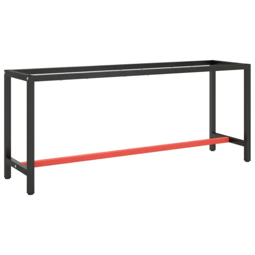 Okvir za radni stol mat crni i mat crveni 190x50x79 cm metalni - 190 x 50 x 79 cm s 1 šipkom Cijena