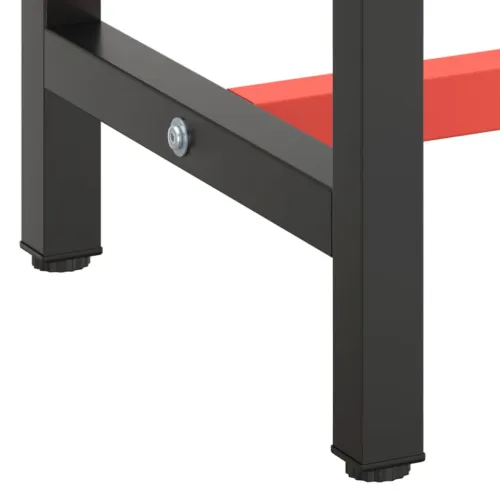 Okvir za radni stol mat crni i mat crveni 190x50x79 cm metalni - 190 x 50 x 79 cm s 1 šipkom Cijena