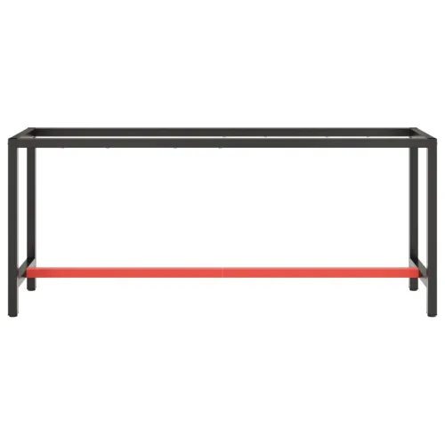 Okvir za radni stol mat crni i mat crveni 190x50x79 cm metalni - 190 x 50 x 79 cm s 1 šipkom Cijena
