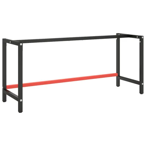 Okvir za radni stol mat crni i mat crveni 180x57x79 cm metalni - 180 x 57 x 79 cm s 1 šipkom Cijena