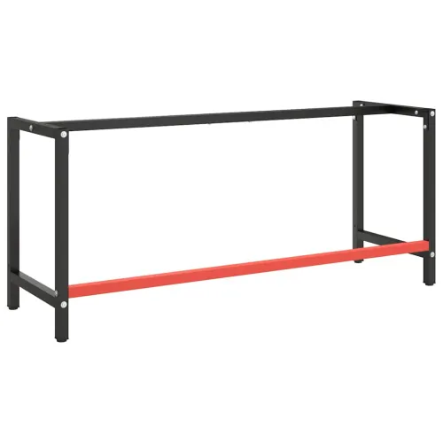 Okvir za radni stol mat crni i mat crveni 180x57x79 cm metalni - 180 x 57 x 79 cm s 1 šipkom Cijena