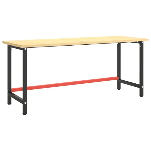 Okvir za radni stol mat crni i mat crveni 180x57x79 cm metalni - 180 x 57 x 79 cm s 1 šipkom Cijena