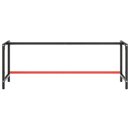 Okvir za radni stol mat crni i mat crveni 220x57x79 cm metalni - 220 x 57 x 79 cm s 1 šipkom Cijena